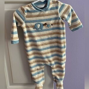 Mayoral Newborn Striped Velour Onesie